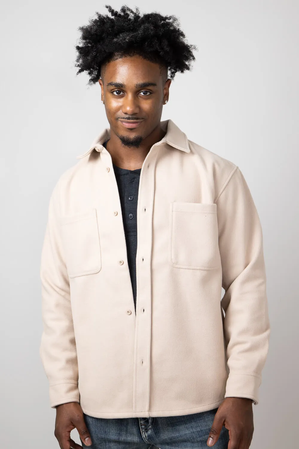 1897 Original Heavy Shacket for Men in Cream | MJ110-CREAM