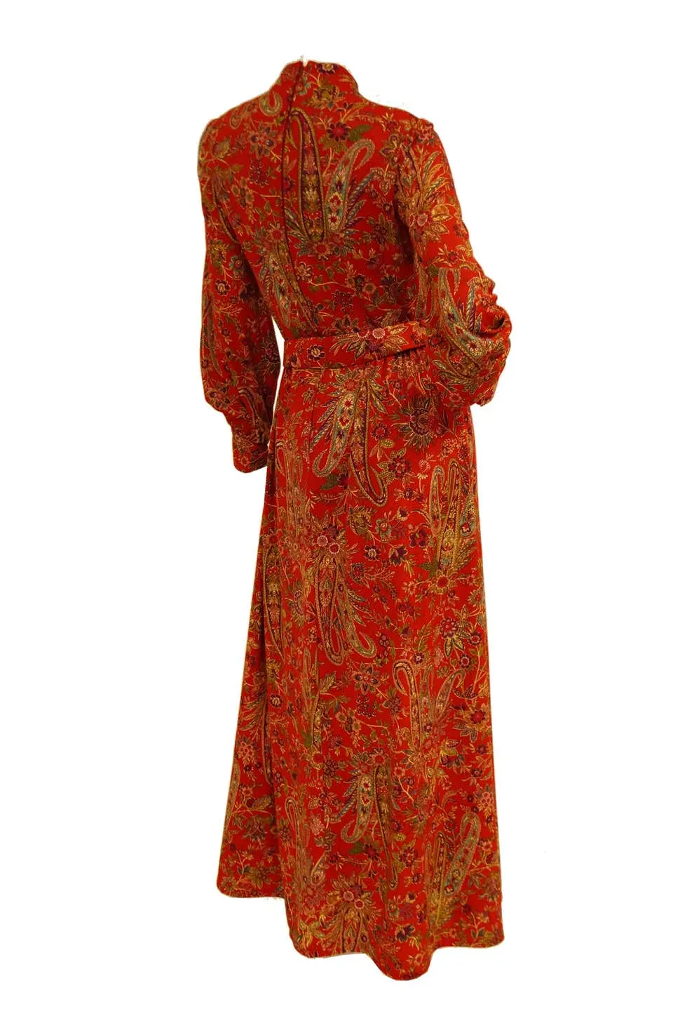 1970s Shannon Rodgers for Jerry Silverman Red Aesthetic Maxi Dress