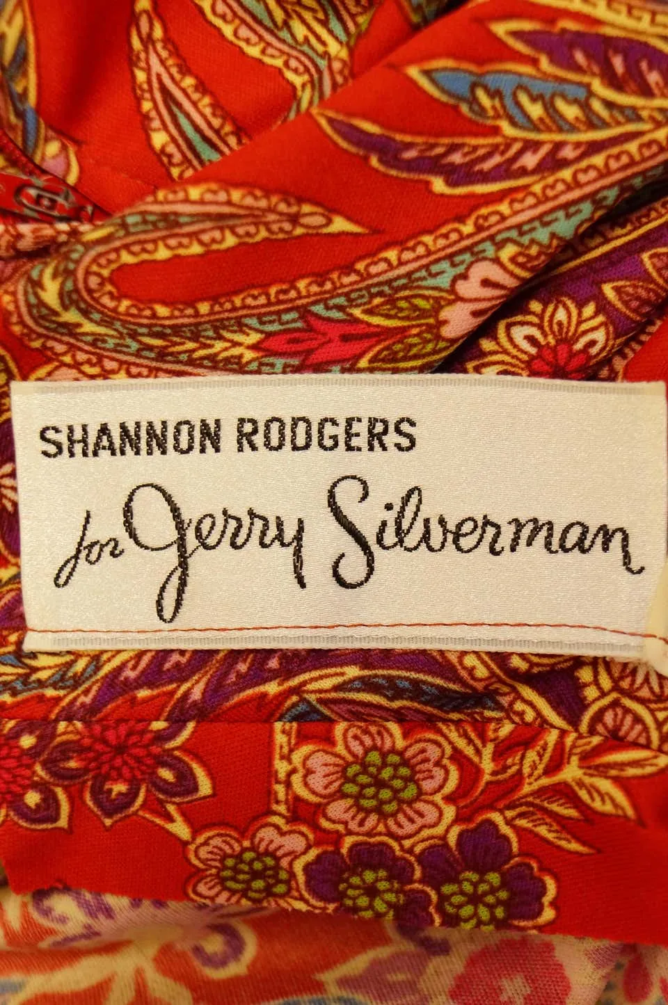 1970s Shannon Rodgers for Jerry Silverman Red Aesthetic Maxi Dress