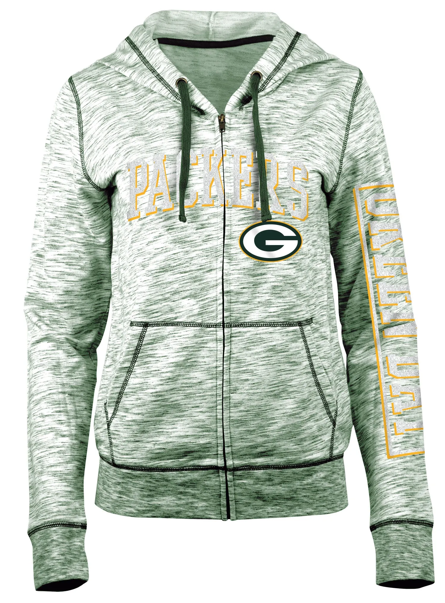 5th & Ocean Green Bay Packers Zip Up Hoodie