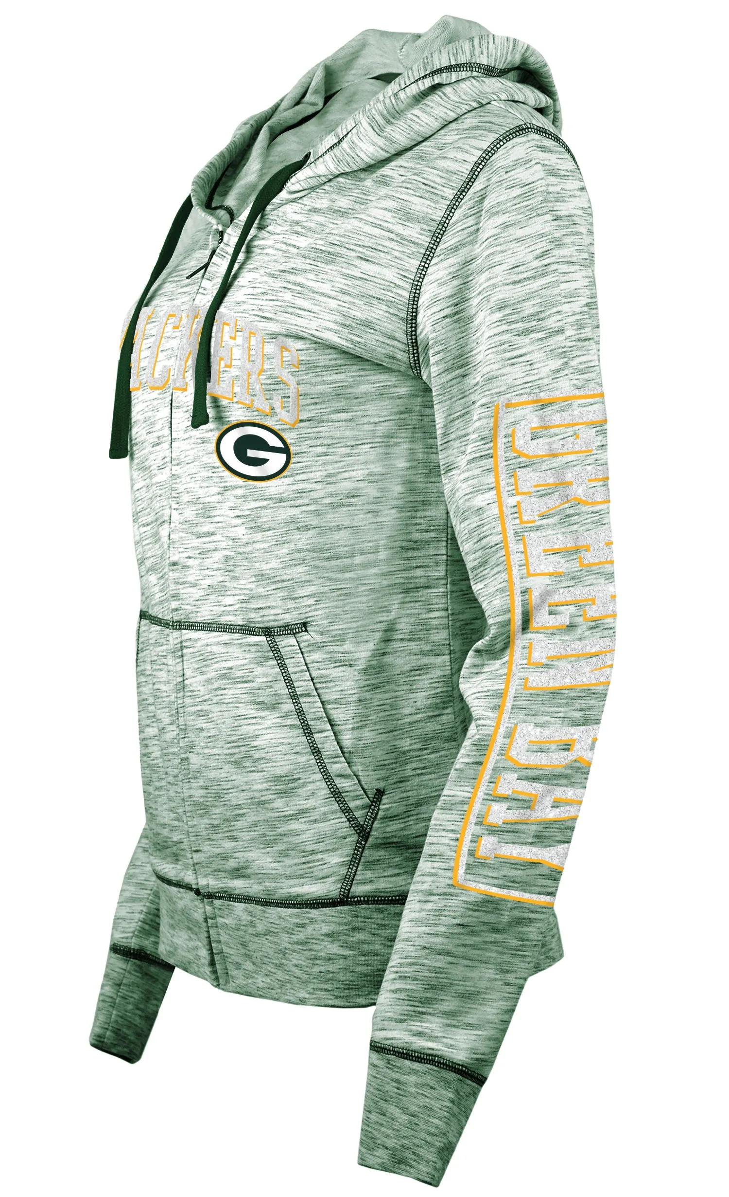 5th & Ocean Green Bay Packers Zip Up Hoodie