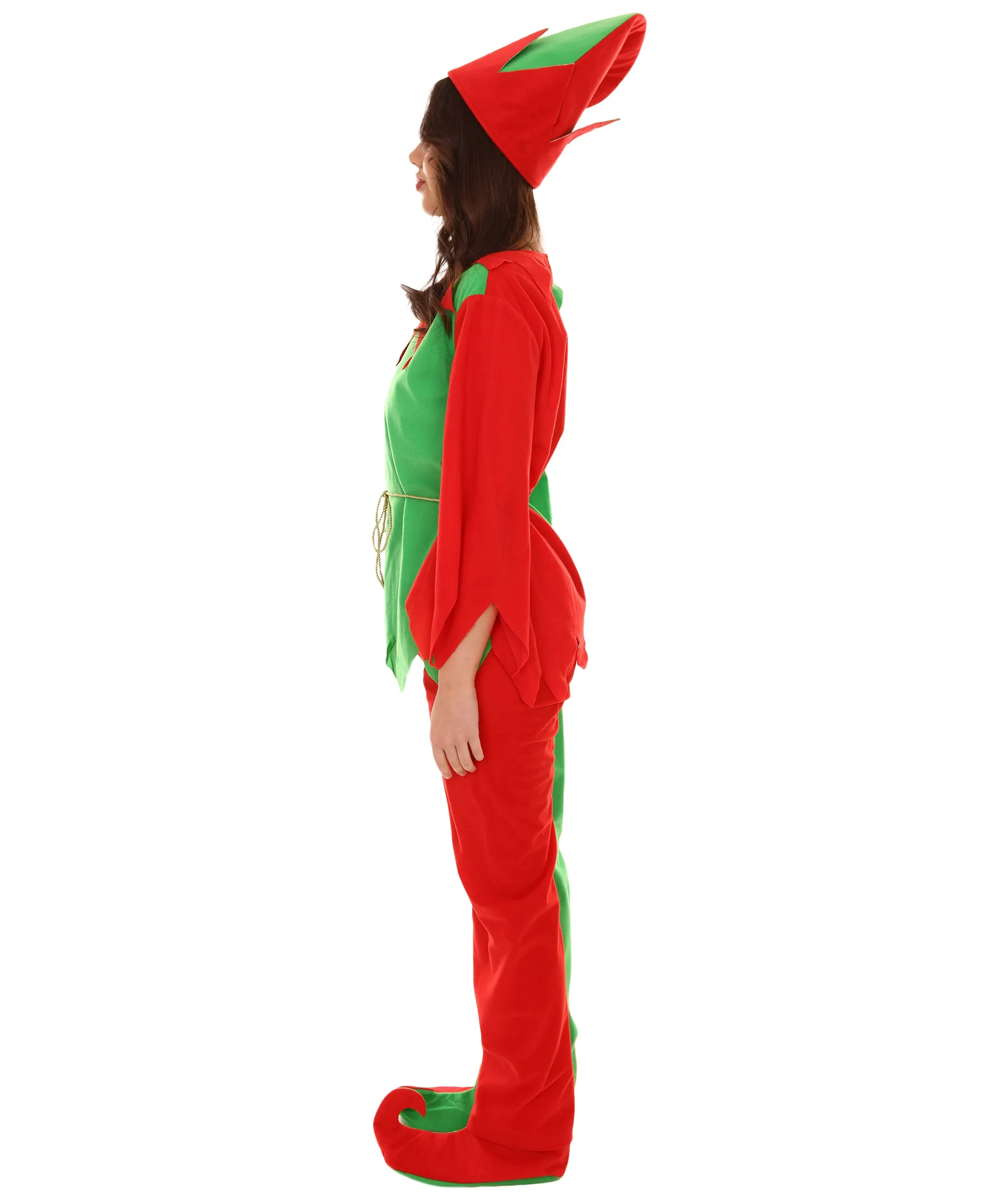 Adult Women Ladies' Santa's helper Xmas Costume | Red and Green Halloween Costumes