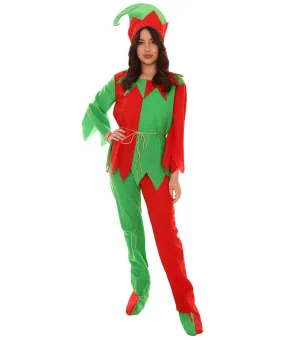 Adult Women Ladies' Santa's helper Xmas Costume | Red and Green Halloween Costumes