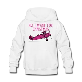 All I Want for Christmas Kids' Hoodie - Pink Plane