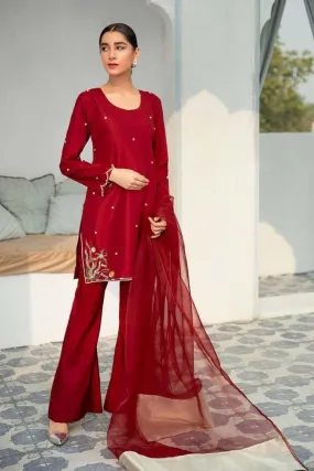 Allure by Ih - Nostalgic - Katan Silk - Burgundy - 3 Piece