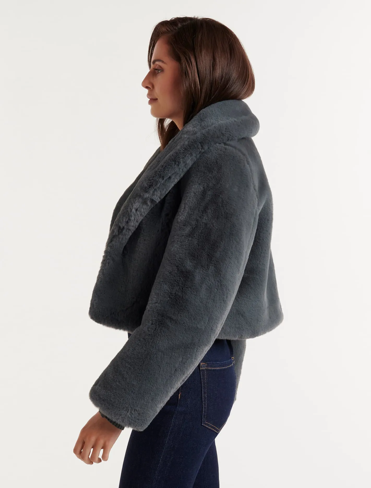 Amera Crop Faux Fur Coat