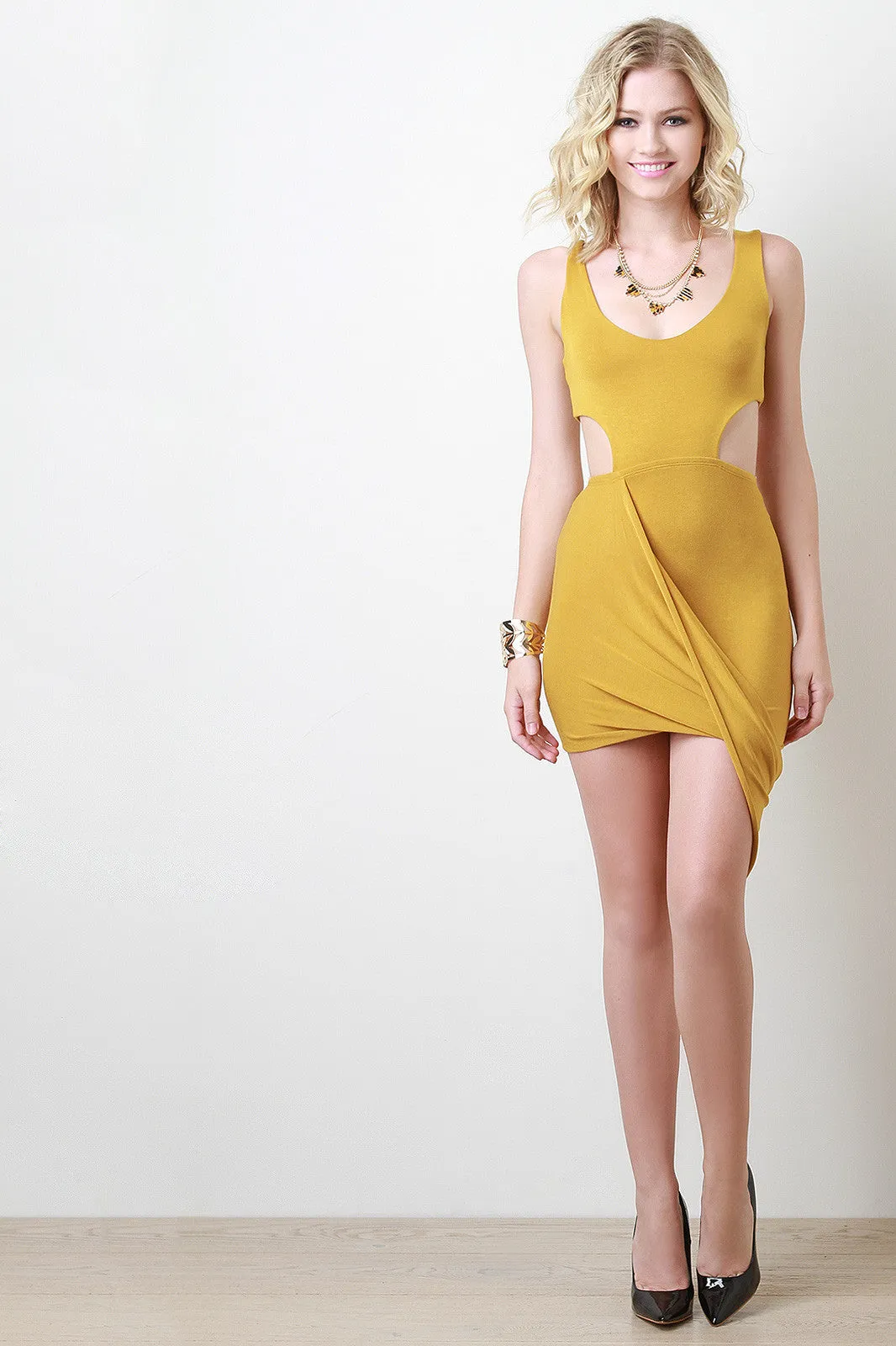 Asymmetrical Cut Out Bodycon Dress