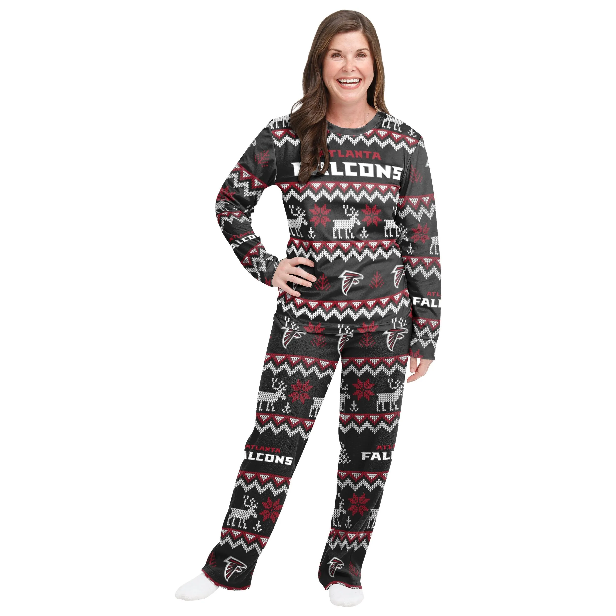 Atlanta Falcons NFL Ugly Pattern Family Holiday Pajamas