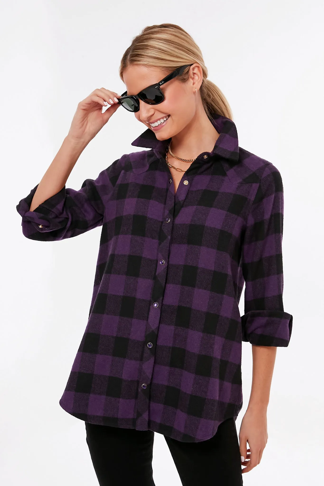 Aubergine Check Parker Shacket