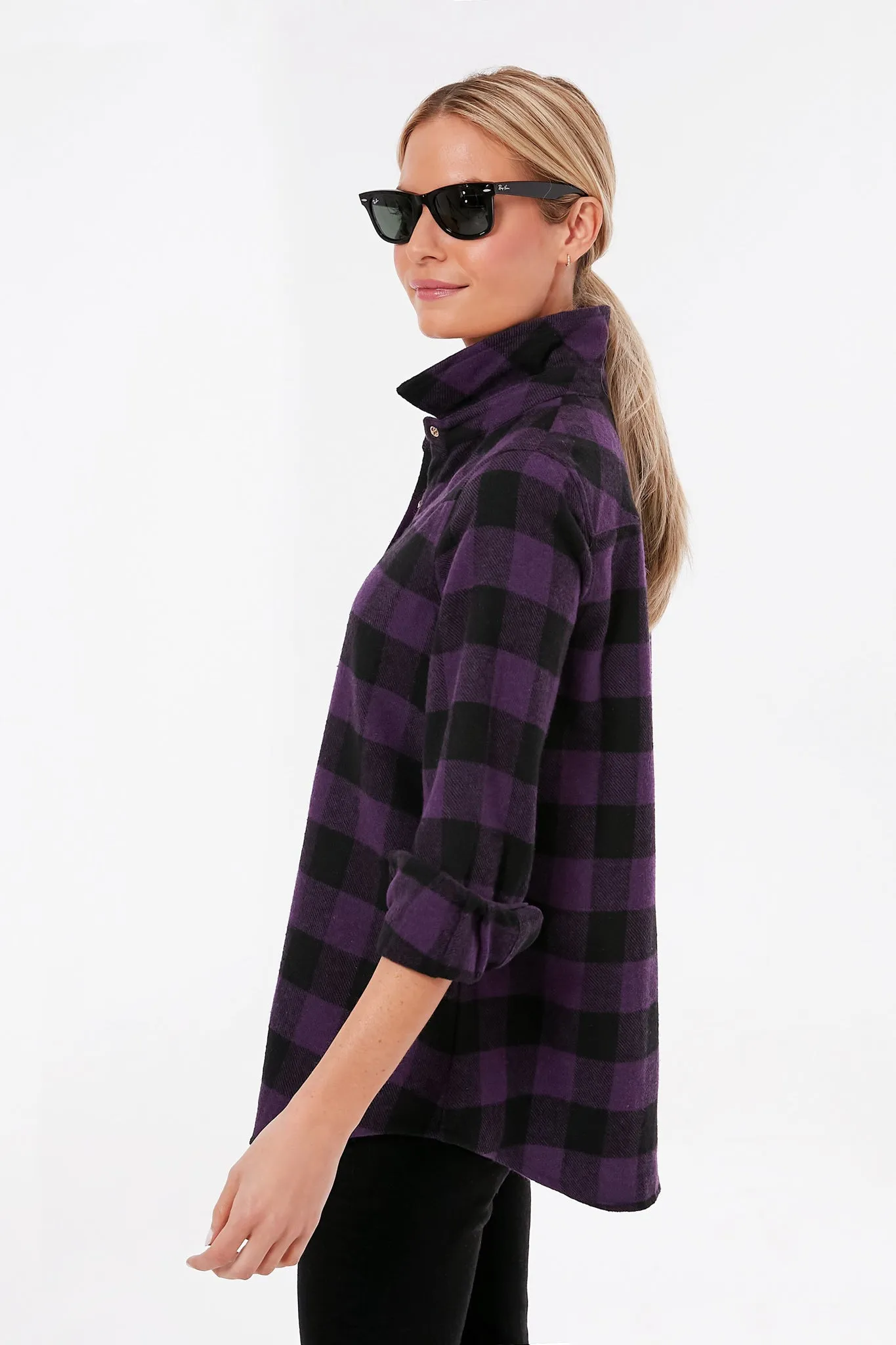 Aubergine Check Parker Shacket