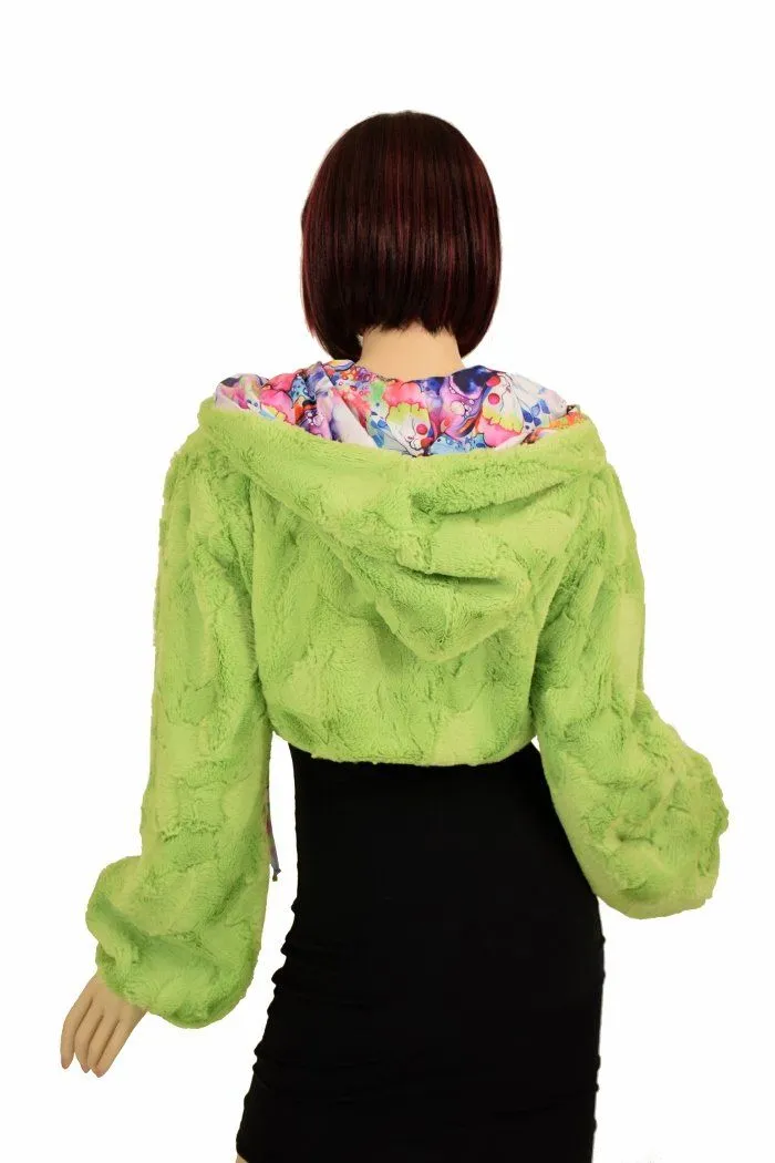 Avocado Balloon Sleeve Minky Shrug