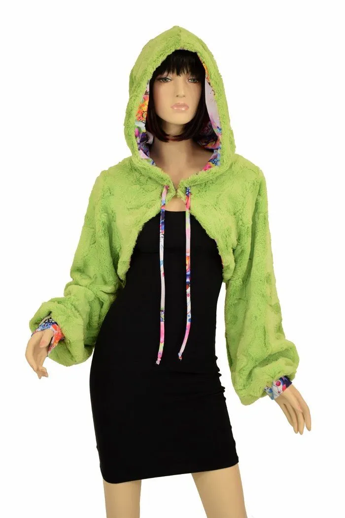 Avocado Balloon Sleeve Minky Shrug