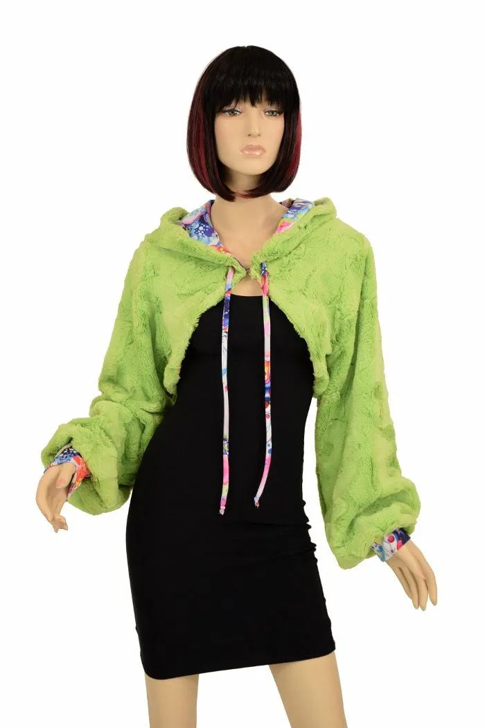 Avocado Balloon Sleeve Minky Shrug