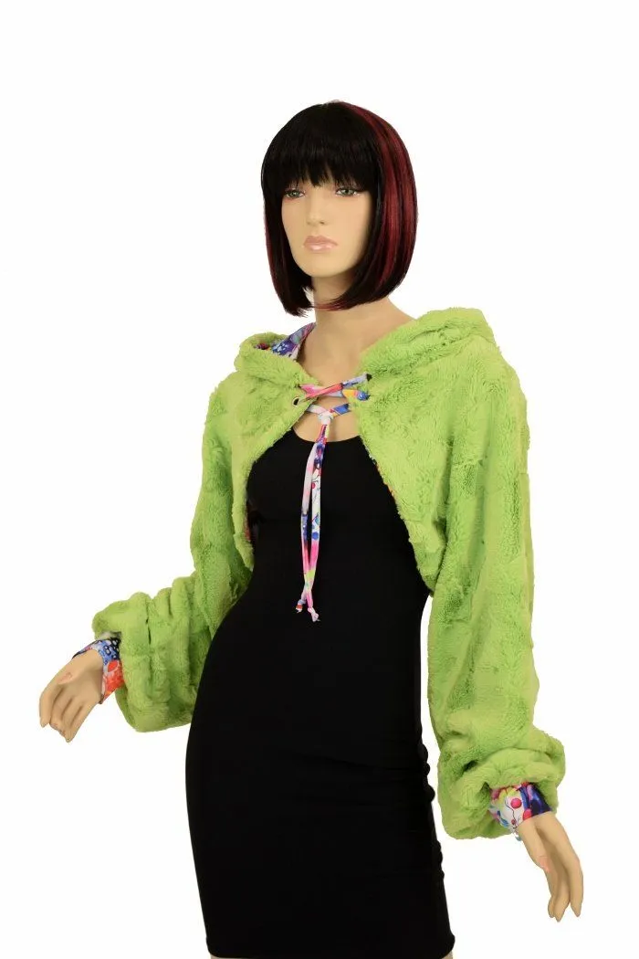 Avocado Balloon Sleeve Minky Shrug