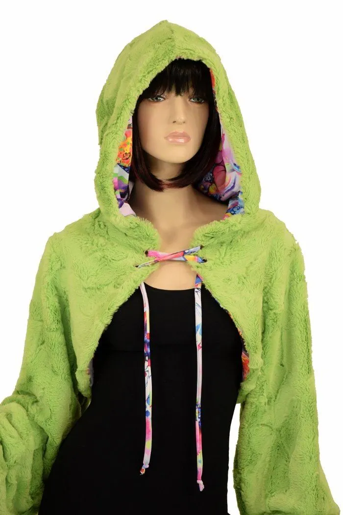 Avocado Balloon Sleeve Minky Shrug