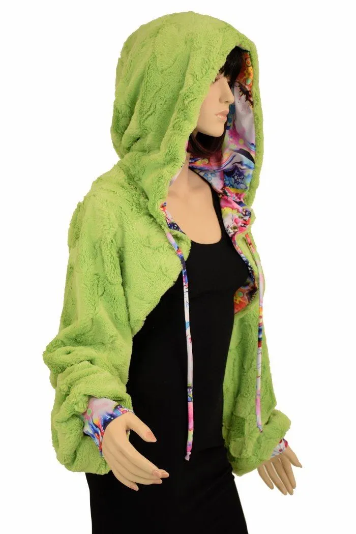 Avocado Balloon Sleeve Minky Shrug