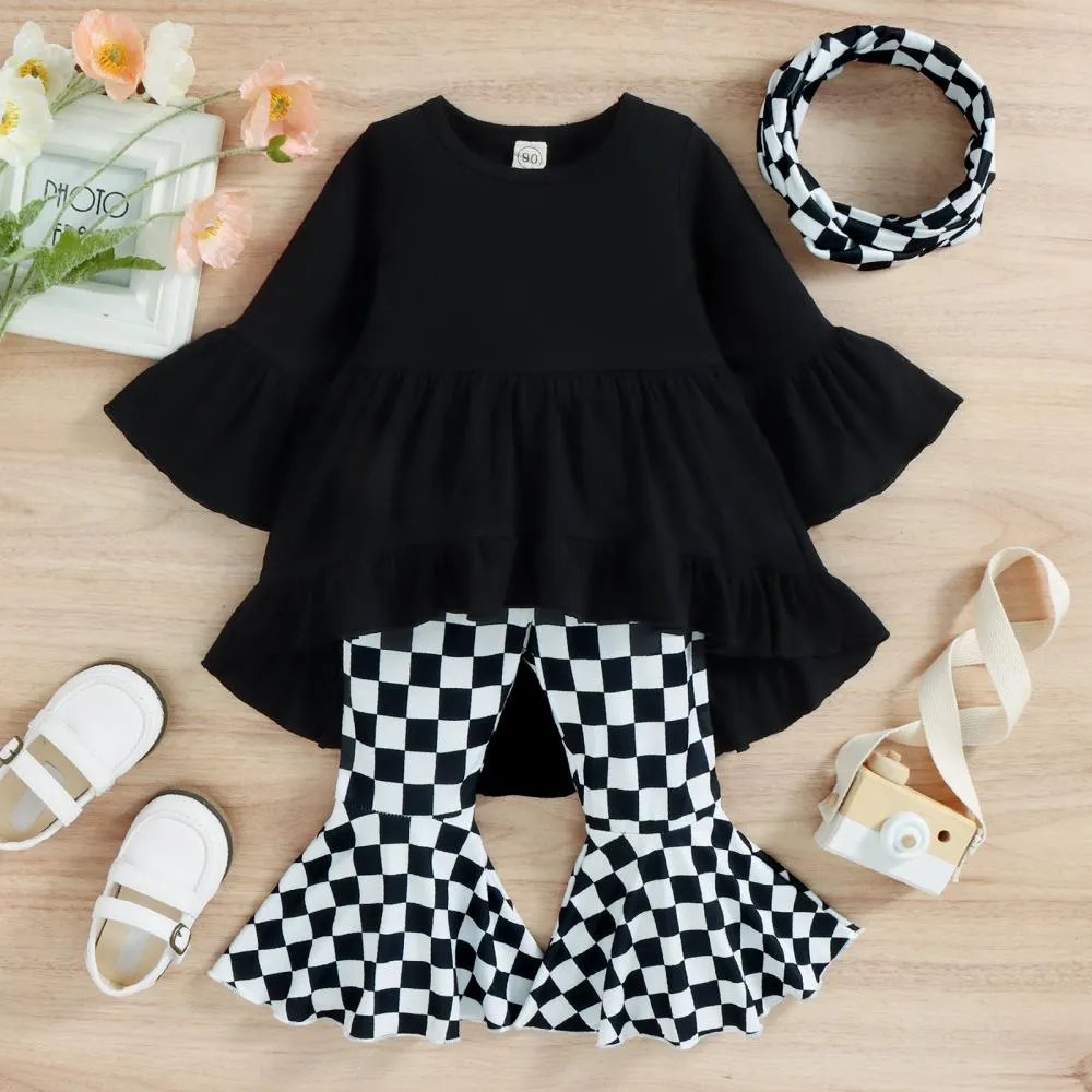 Baby Girl Top   Flared Pants Set Wholesale Girls Clothes