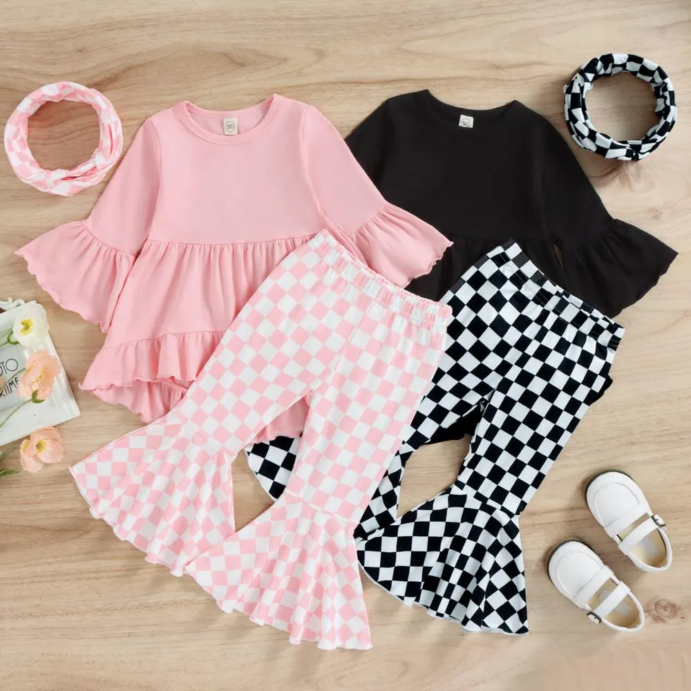 Baby Girl Top   Flared Pants Set Wholesale Girls Clothes