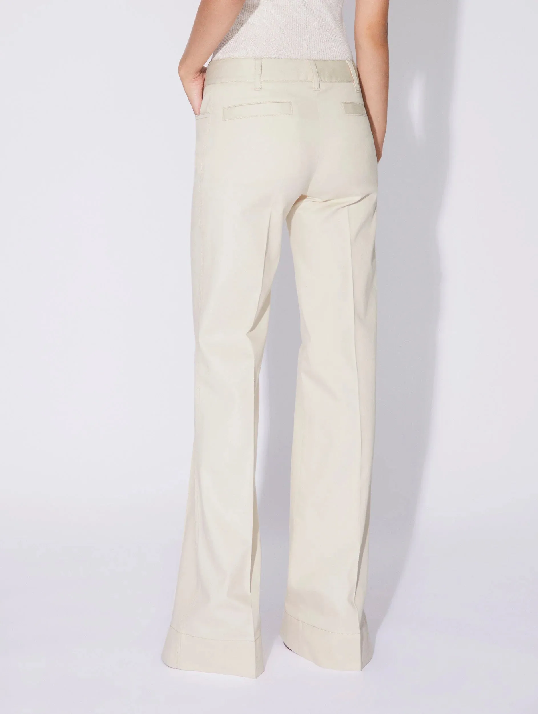 BARBARA BUI Cream washed denim flared trousers