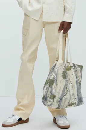 Better Be Cargo Waxed Skinny Flared Pants - Cream