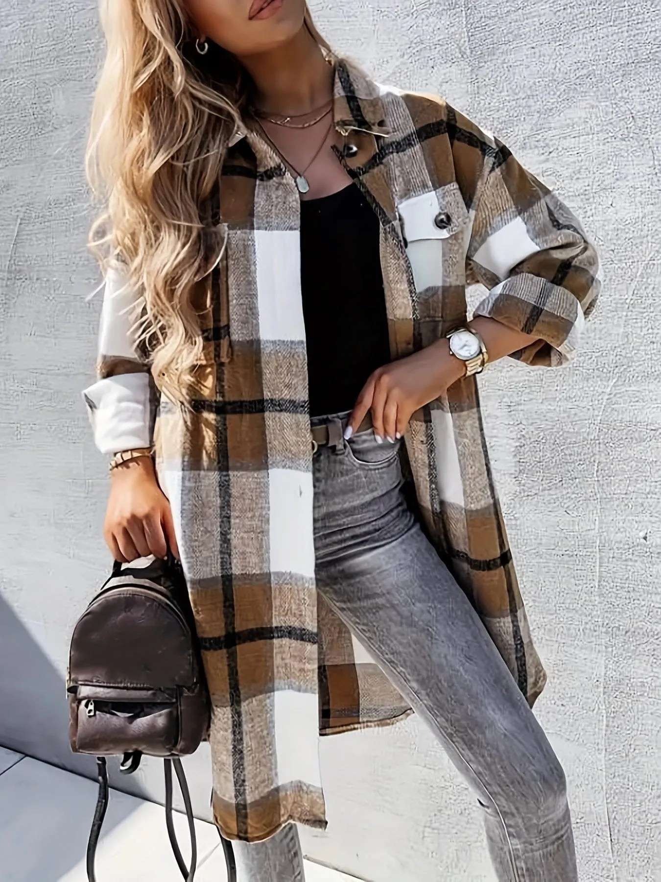 Black and White Buffalo Plaid Shacket