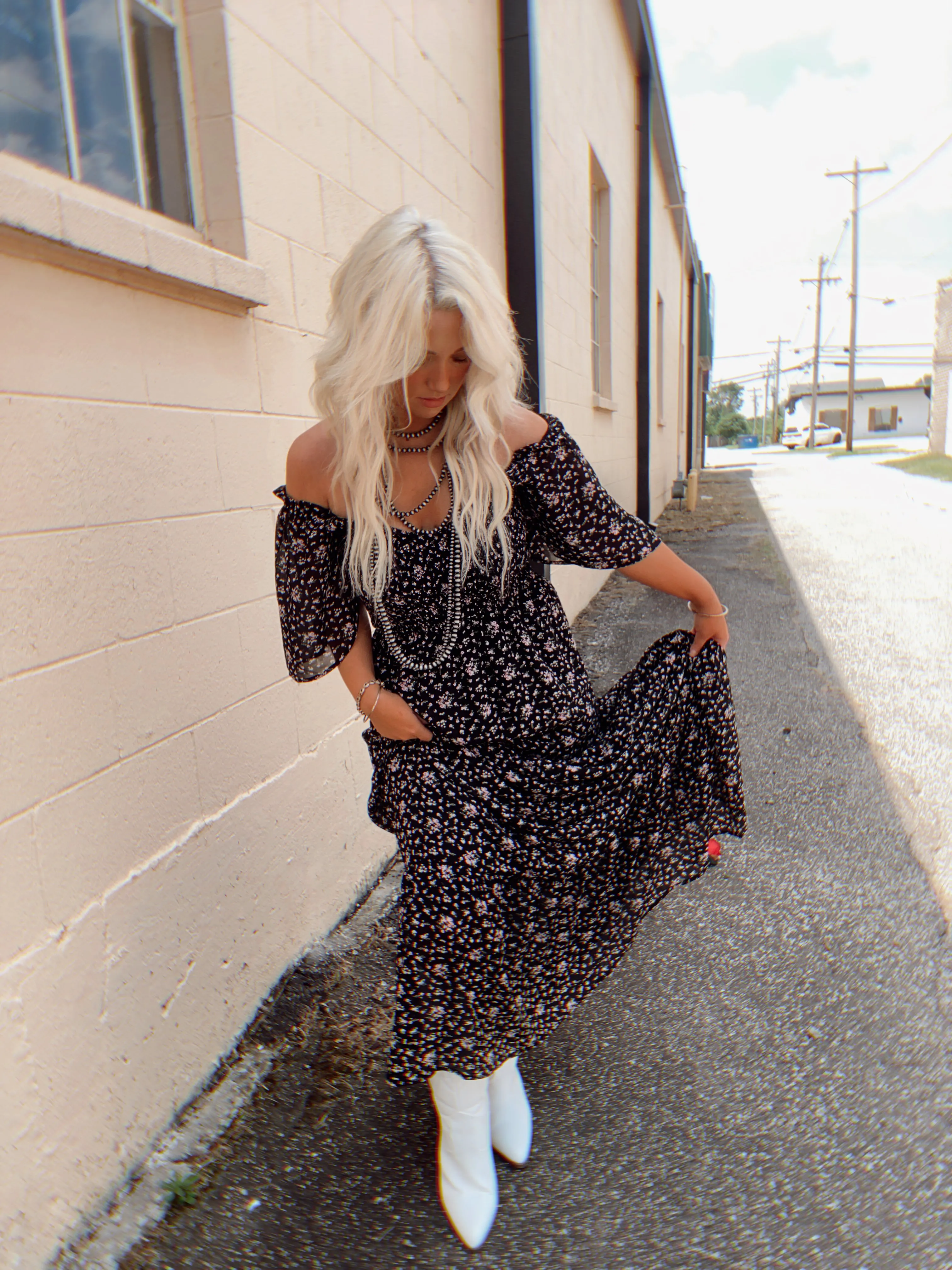 Black Floral Maxi Dress