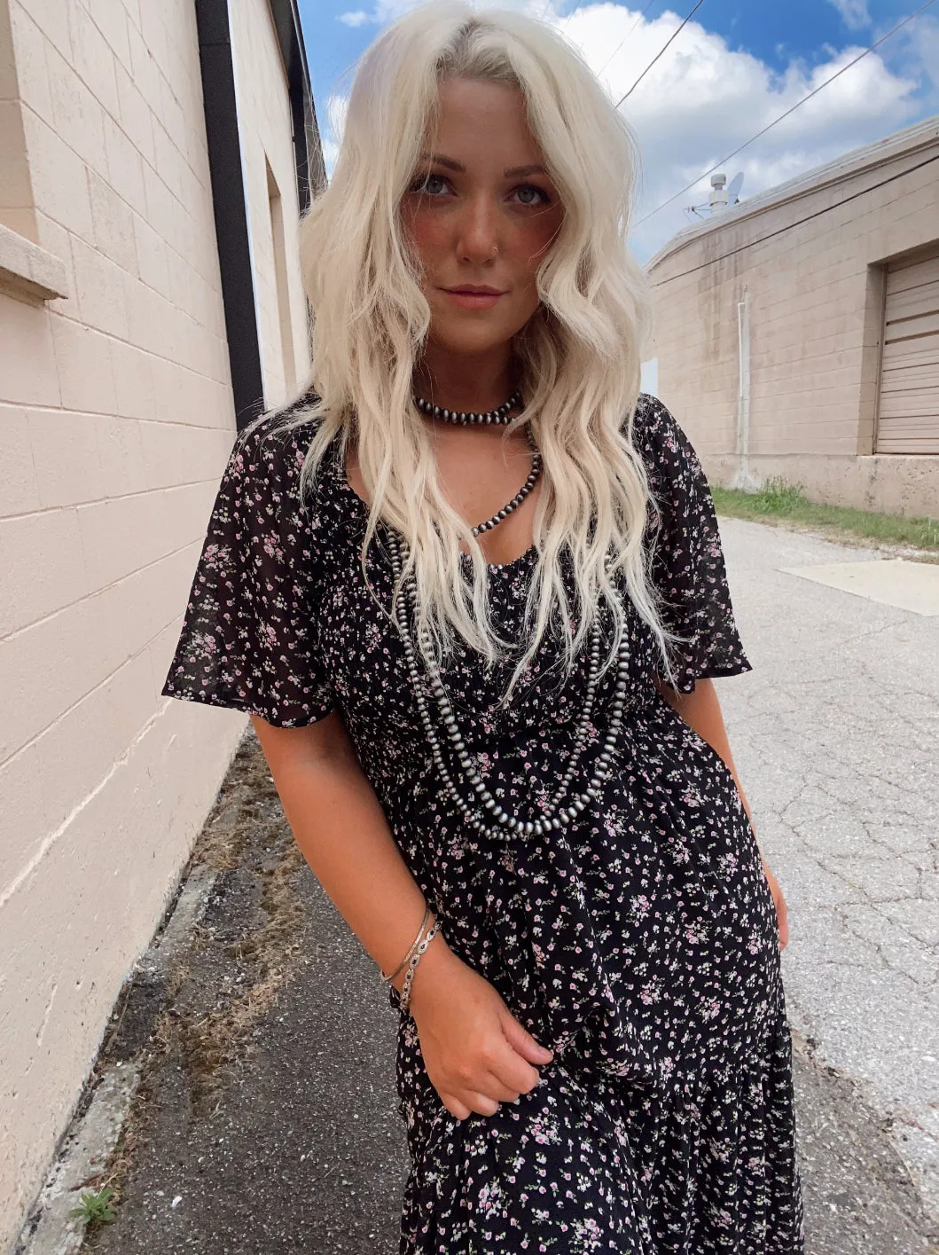 Black Floral Maxi Dress