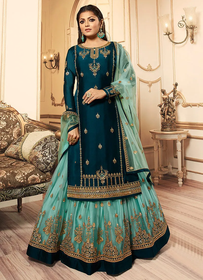 Blue Wedding Lehenga Suit