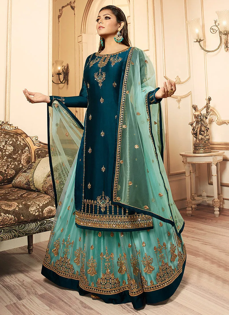 Blue Wedding Lehenga Suit