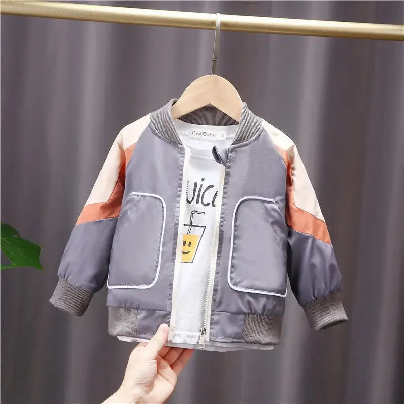 Boys Quilted Jacket - Baseball Jacket