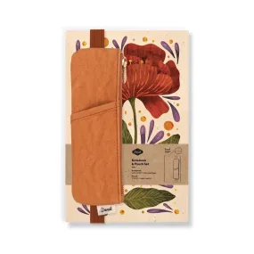 Burgundy Bloom Notebook & Pouch Set