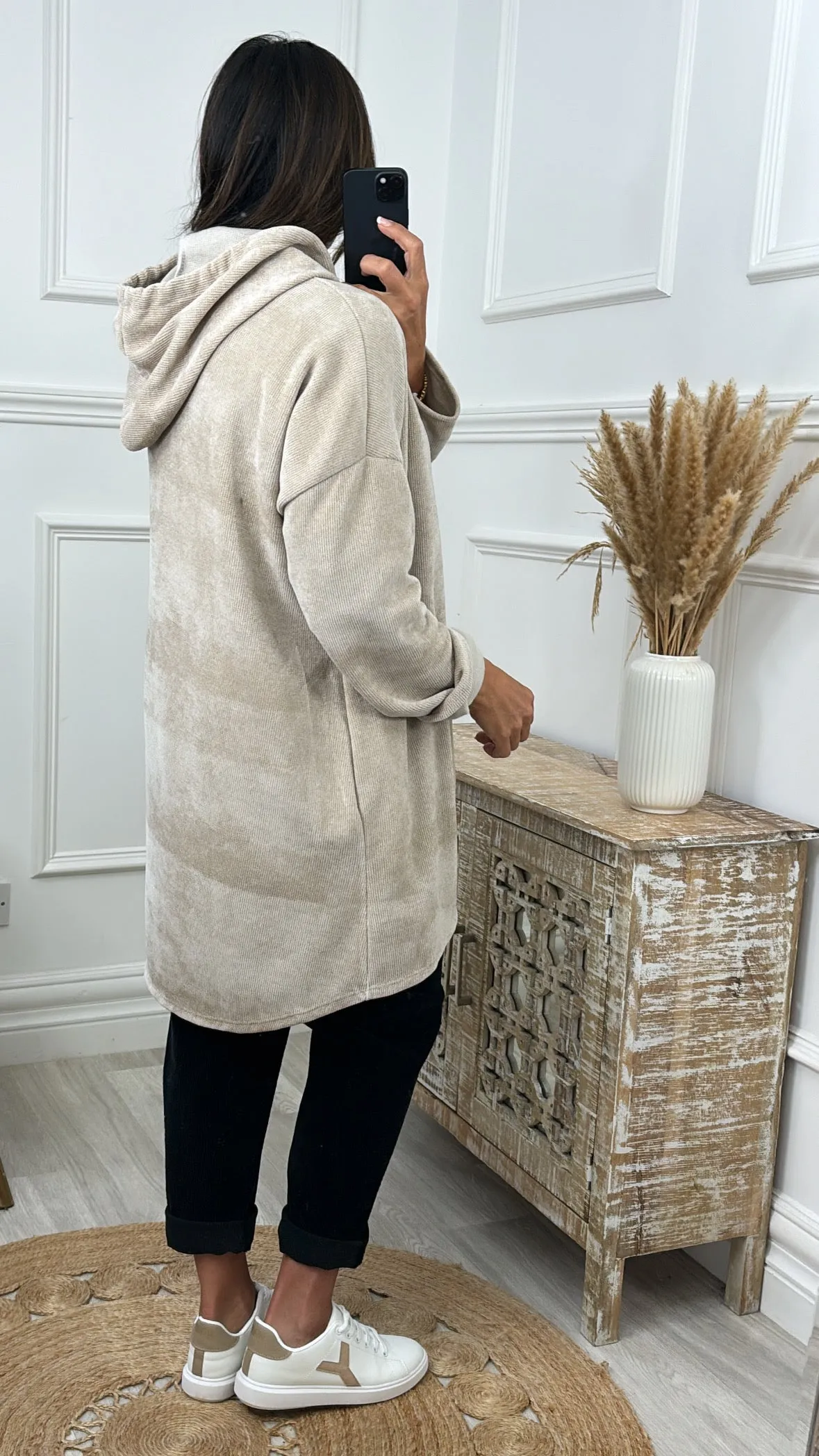 Cailin Beige Hooded Cardigan