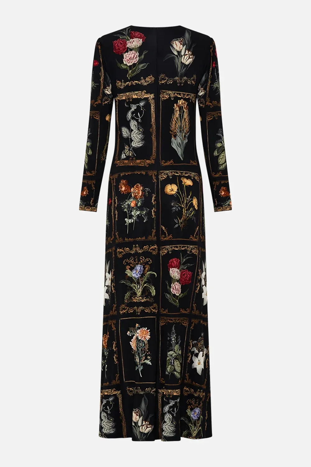 CAMILLA MAGIC IN THE MANUSCRIPTS GATHERED JERSEY LONG DRESS