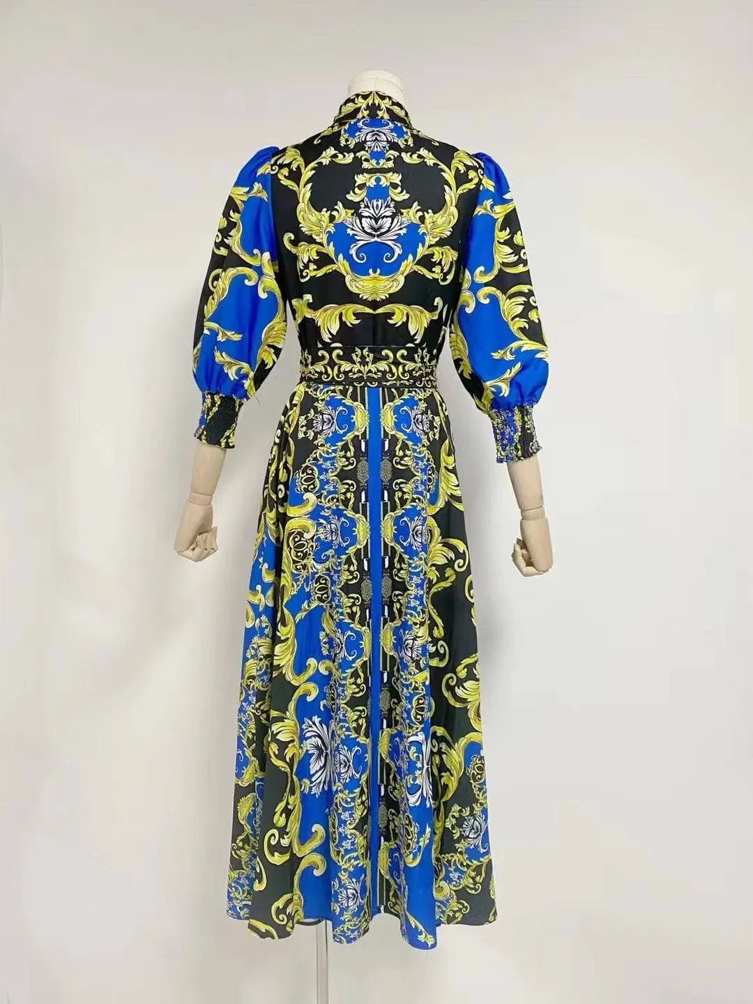 Camira Bold Print Wrap Maxi Shirt Dress