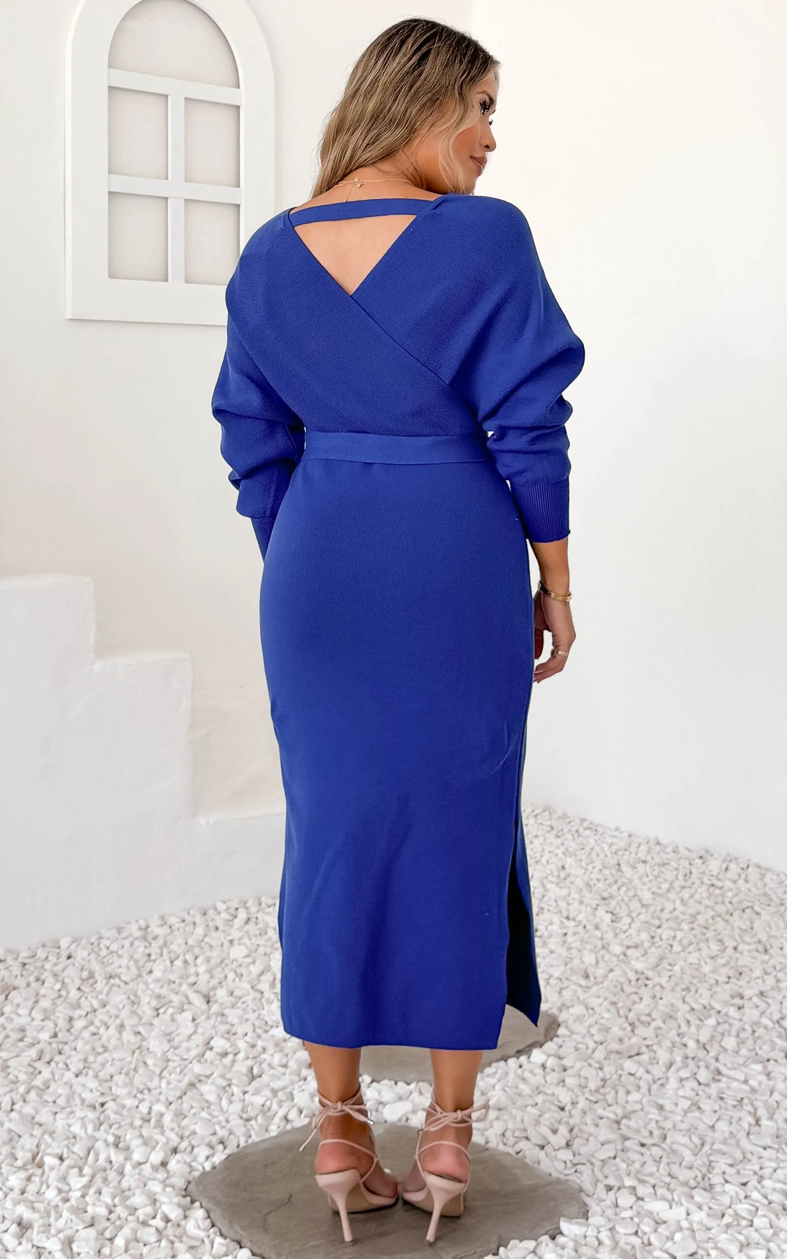 Catherine Knit Midi Dress - Blue