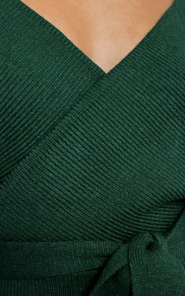 Catherine Knit Midi Dress - Forest Green