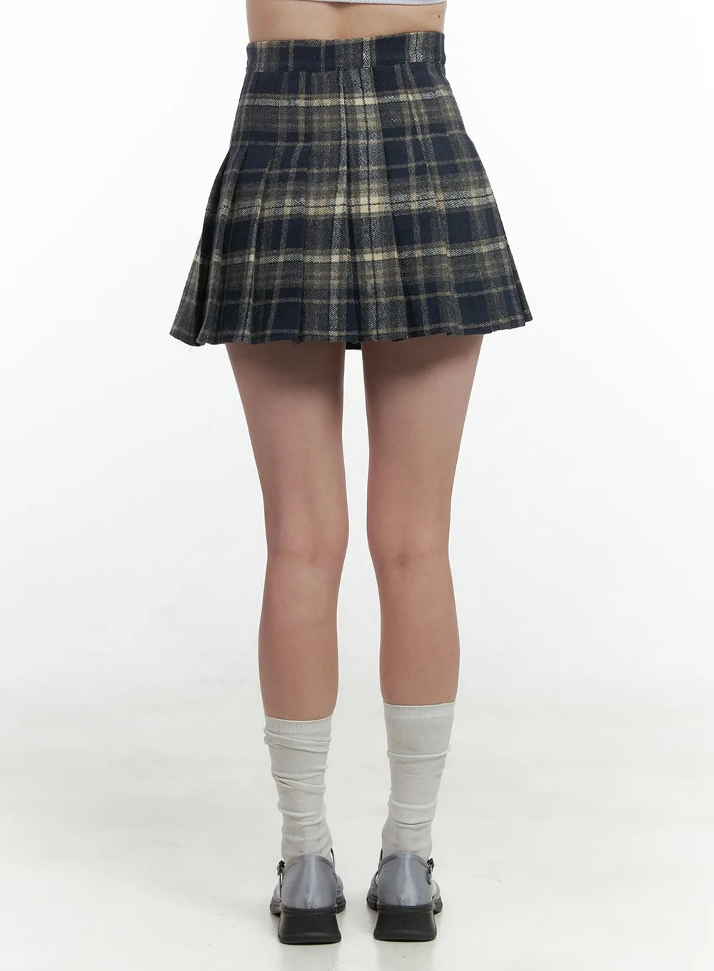 Checkered Pleated Tennis Mini Skirt OO416