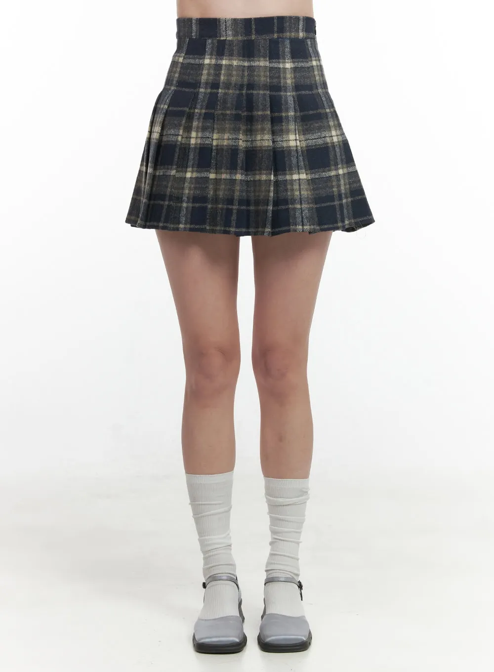 Checkered Pleated Tennis Mini Skirt OO416