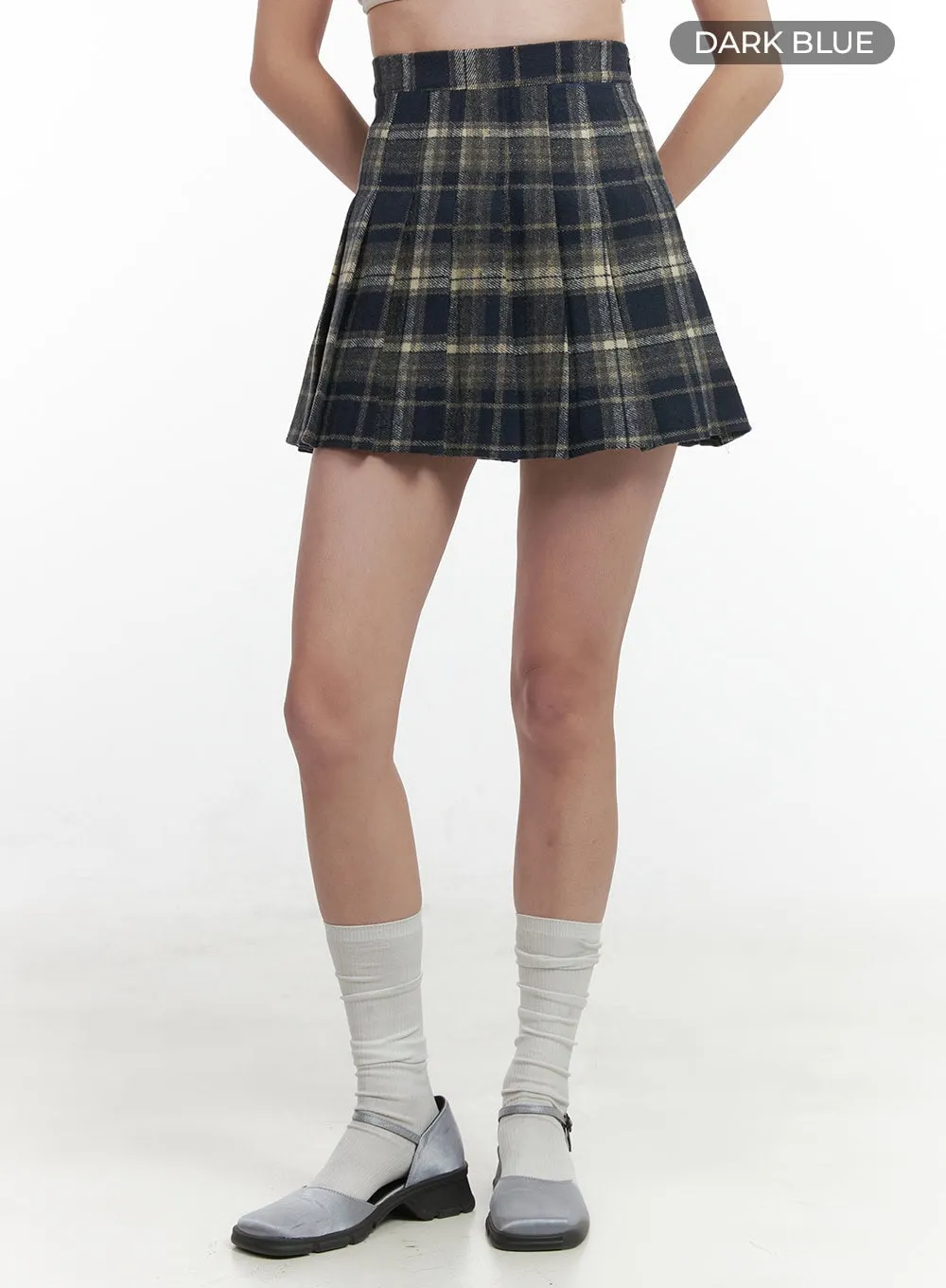 Checkered Pleated Tennis Mini Skirt OO416