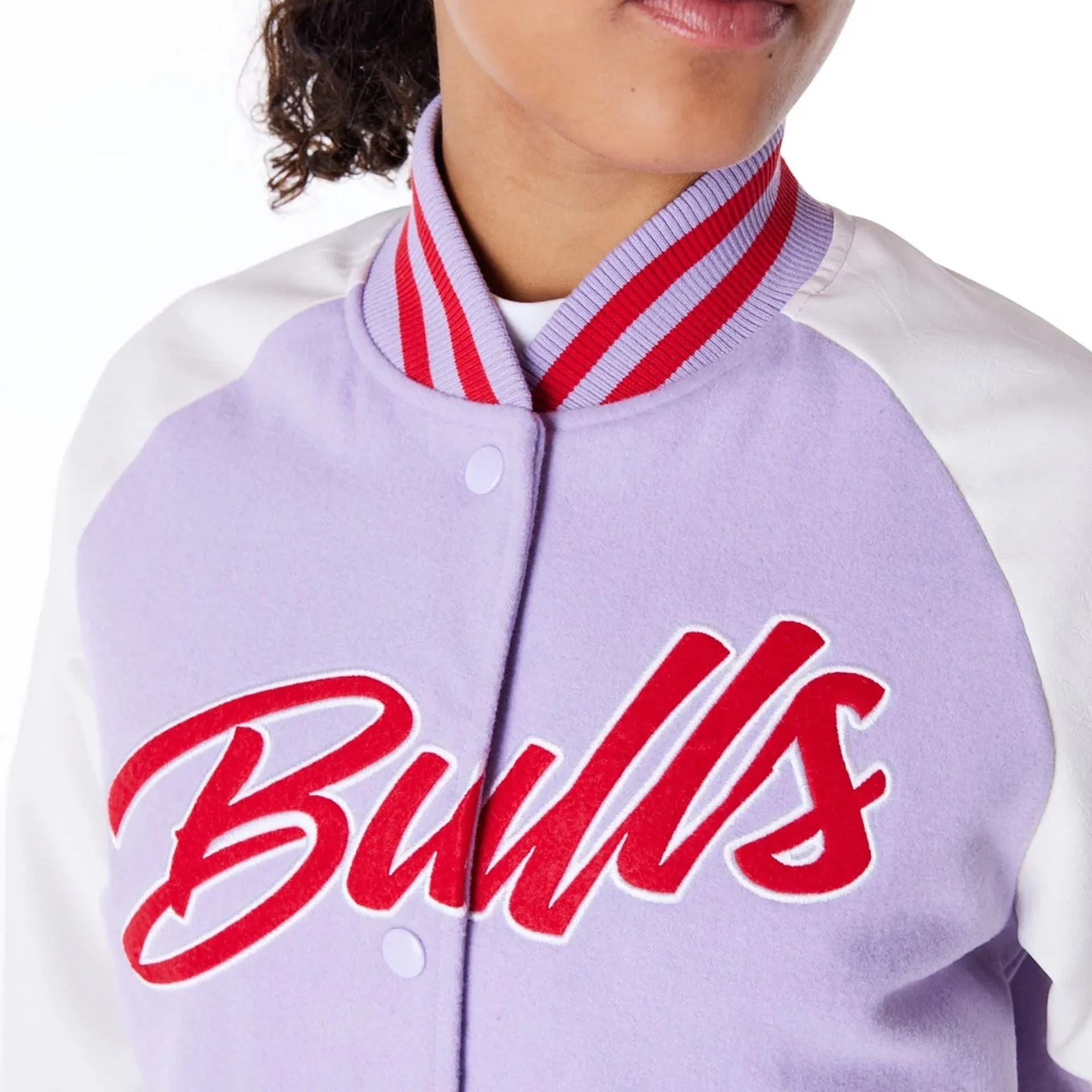 Chicago Bulls Womens NBA Pastel Purple Varsity Jacket