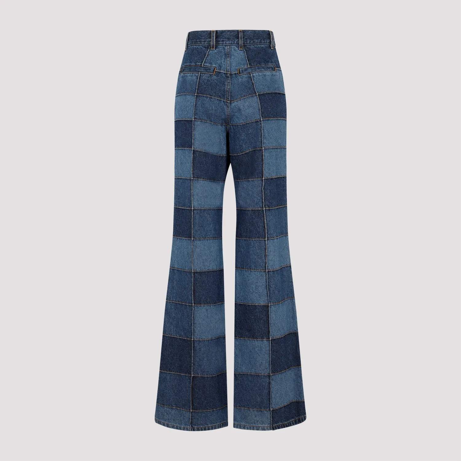 CHLOÉ Women's Blue Denim Flared Pants for FW23