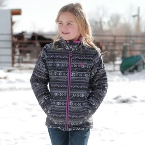 Cinch Girl's Black/Purple Ripstop Jacket