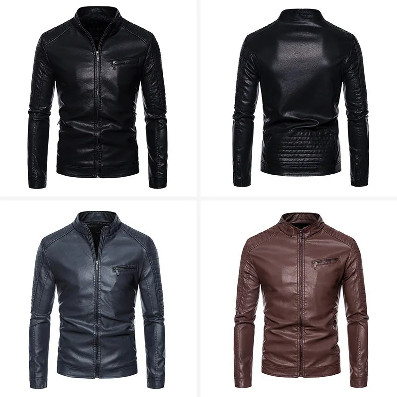 Coat Leather Jacket Men's Youth Slim