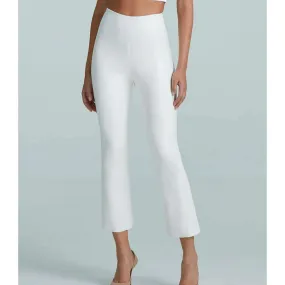 COMMANDO - CROPPED Faux Leather Flare Pant - White