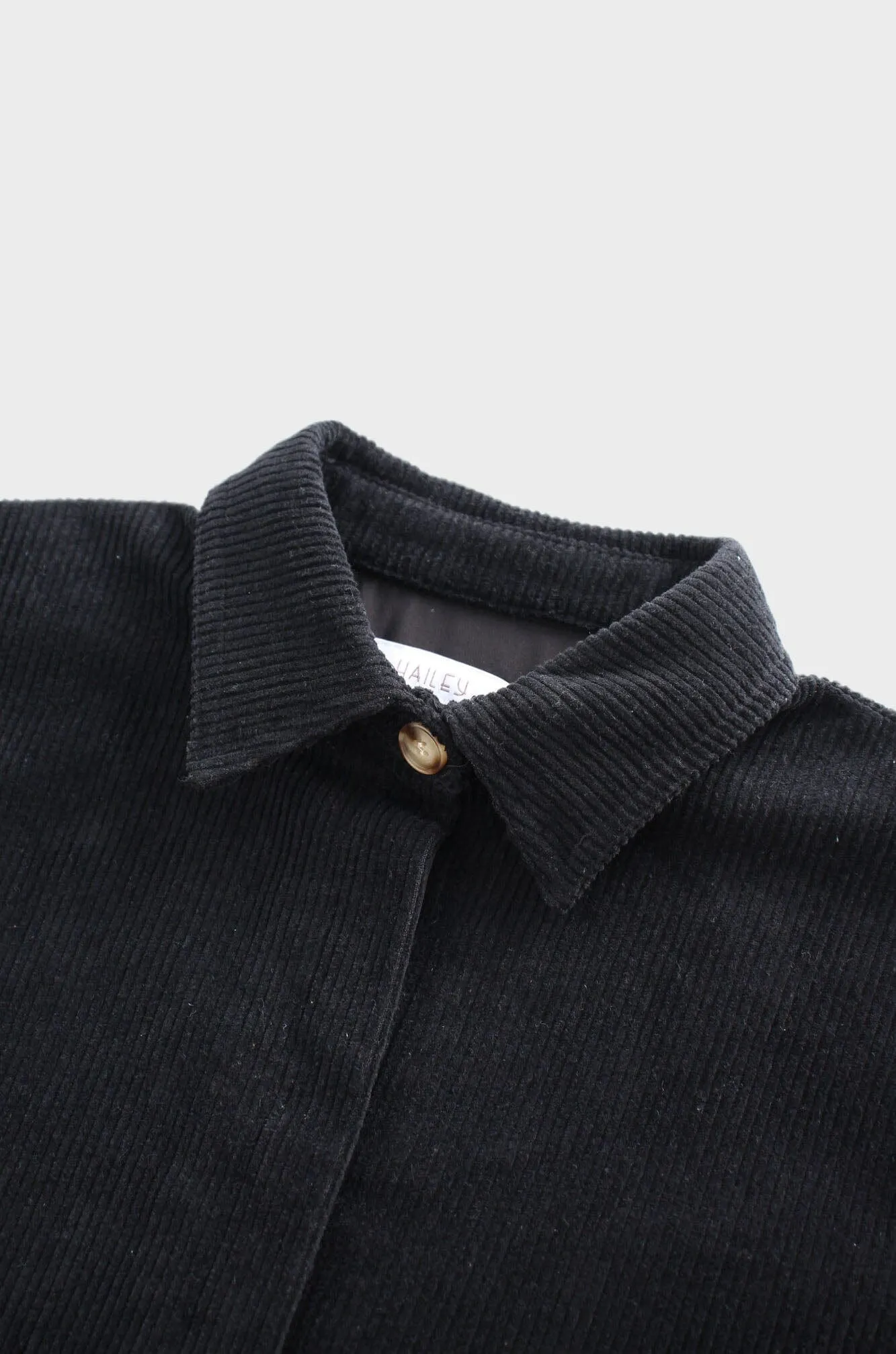 Corduroy Shacket-Black