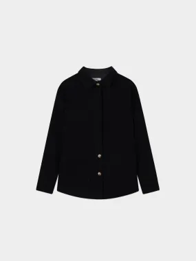 Corduroy Shacket-Black