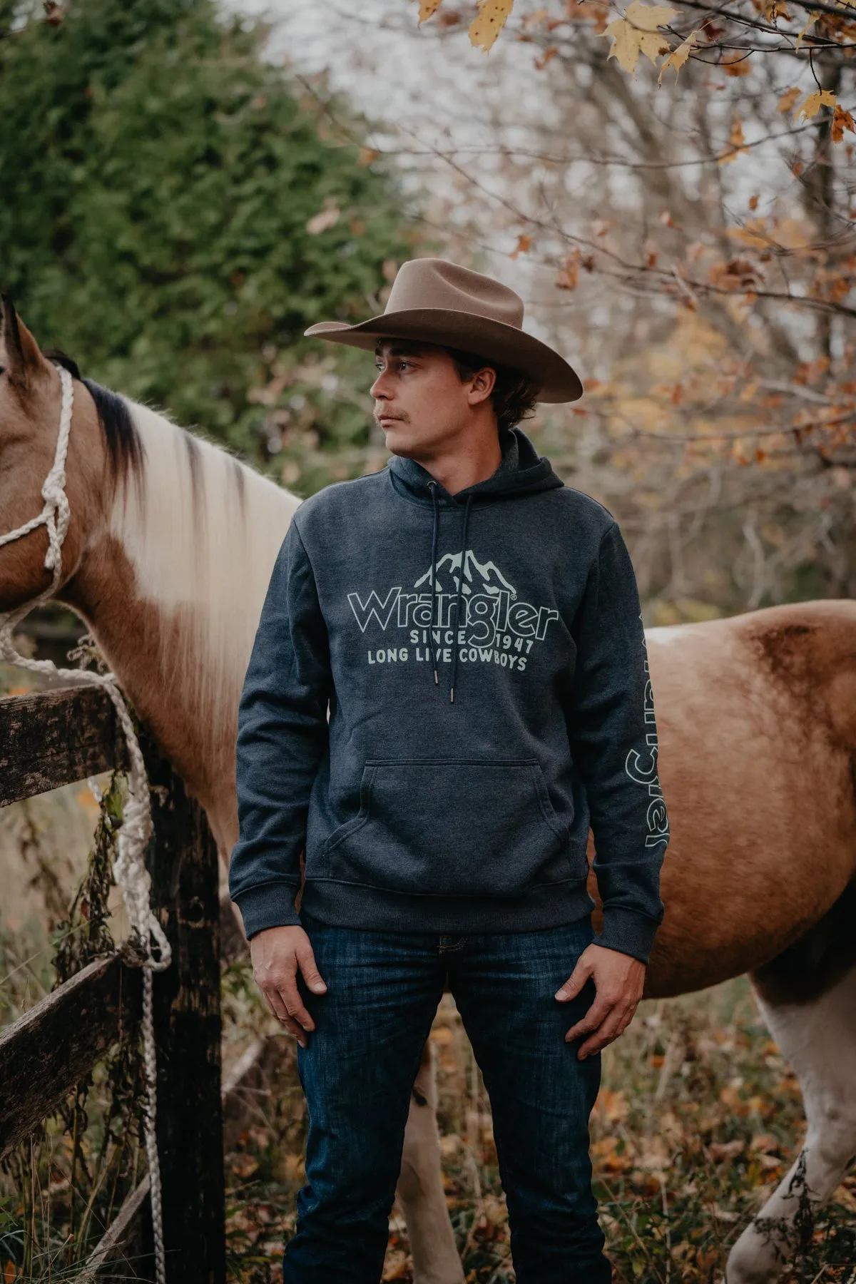 'Cowboy Mountains' Men’s Wrangler Hoodie (S-XXL)