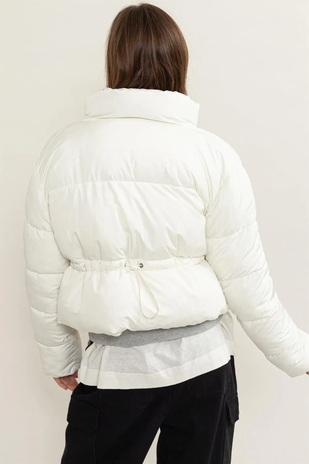 Cream Quilted Puffer Jacket