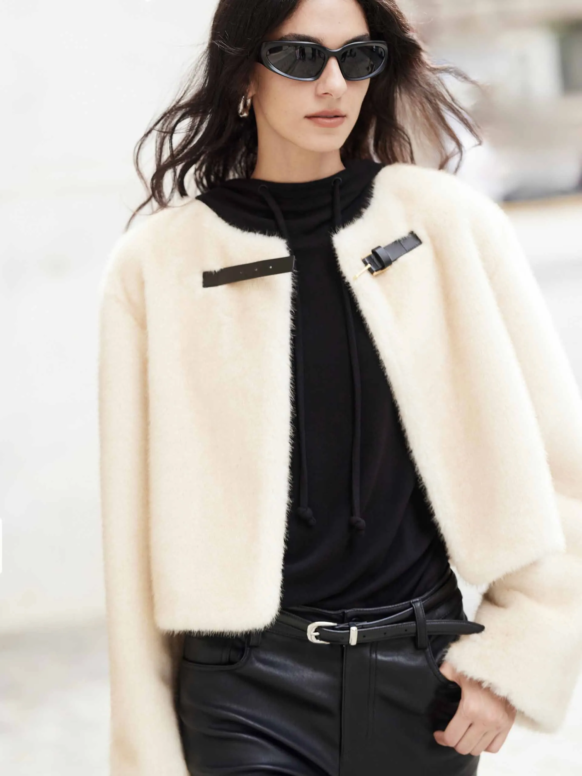 Cropped Faux Fur Coat