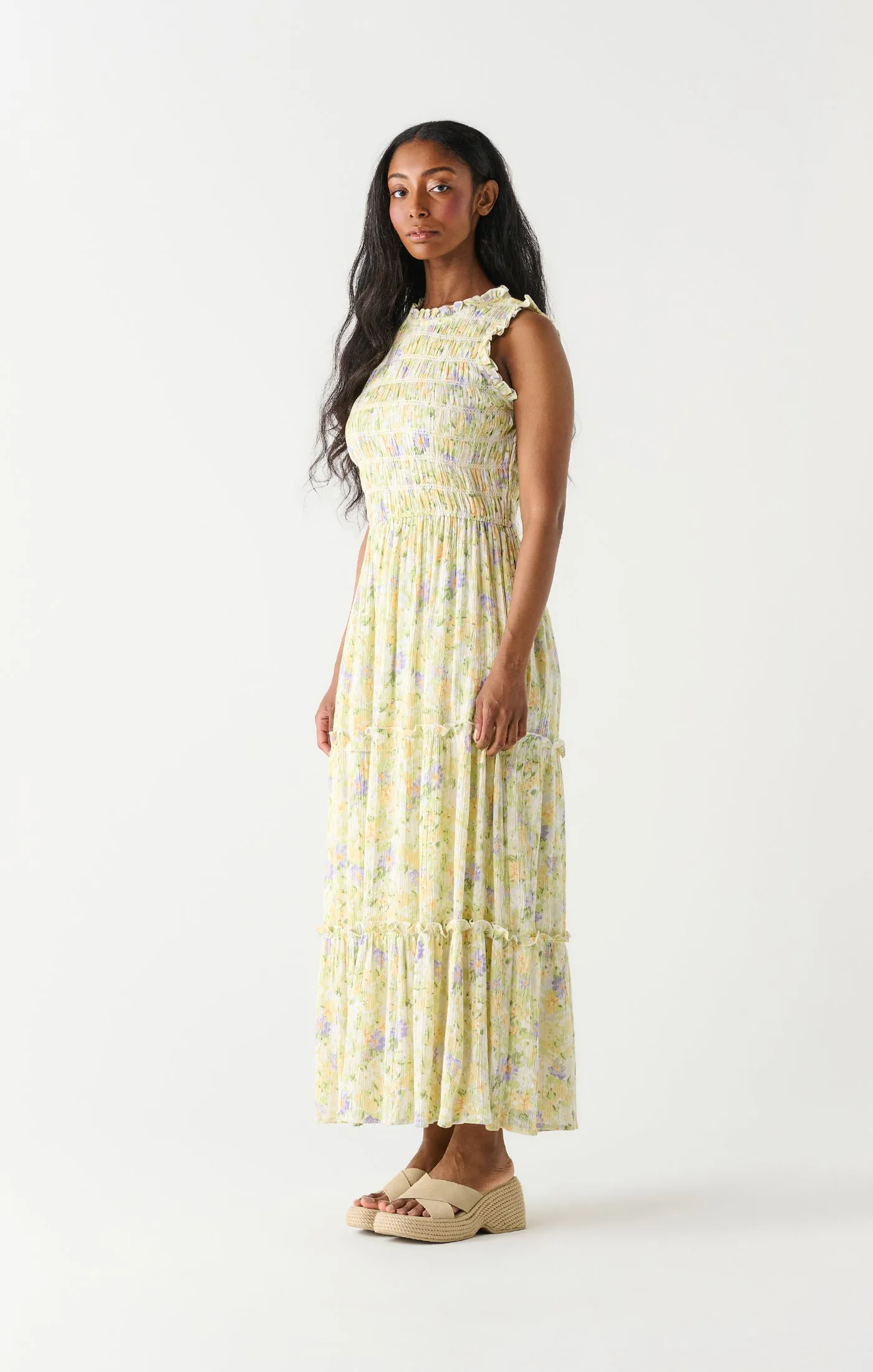 Dex Springy Smocked Bodice Maxi Dress